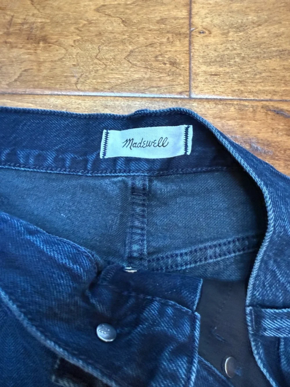 Madewell Low Rise Baggy Wide Leg Jeans Dark Indigo Button Fly 25